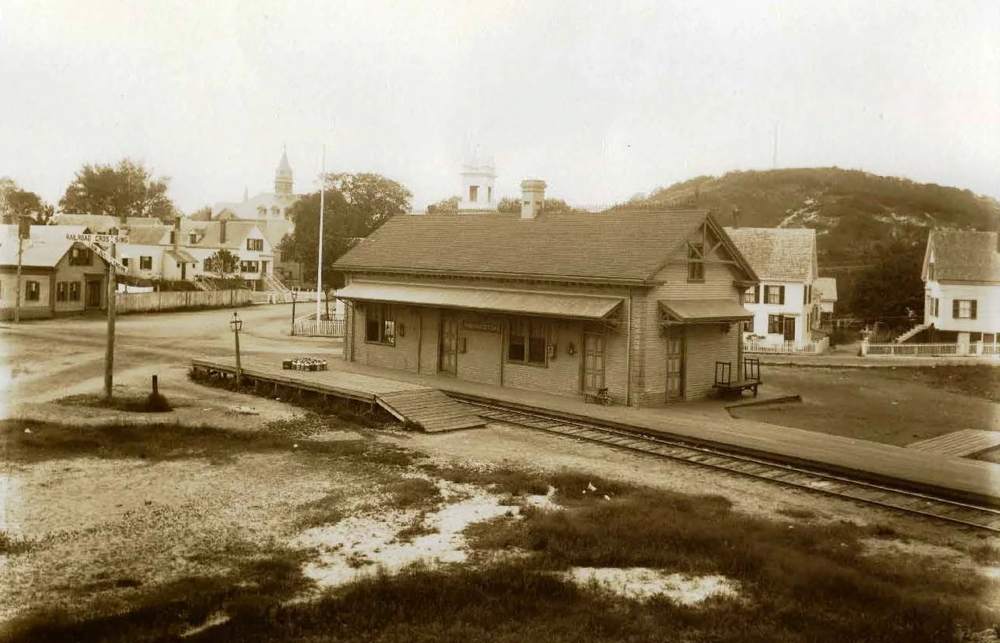The Old Colony Railroad depot at Provincetown, Massachusetts in the late 1800s