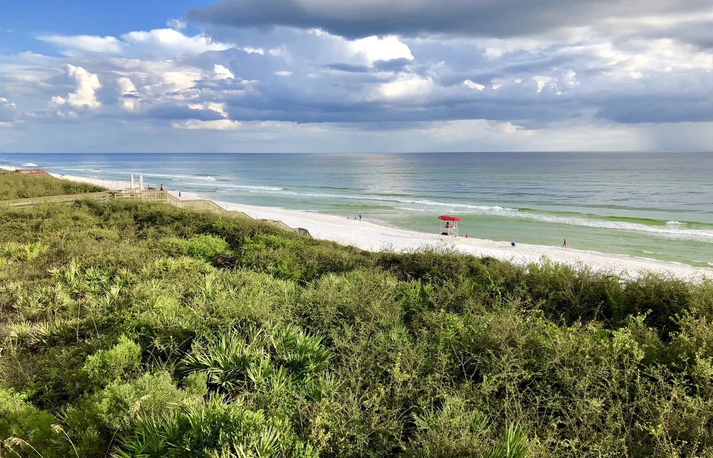 The Gulf of Mexico beach at Rosemary Beach, one of the planned towns on Scenic 30A, Florida