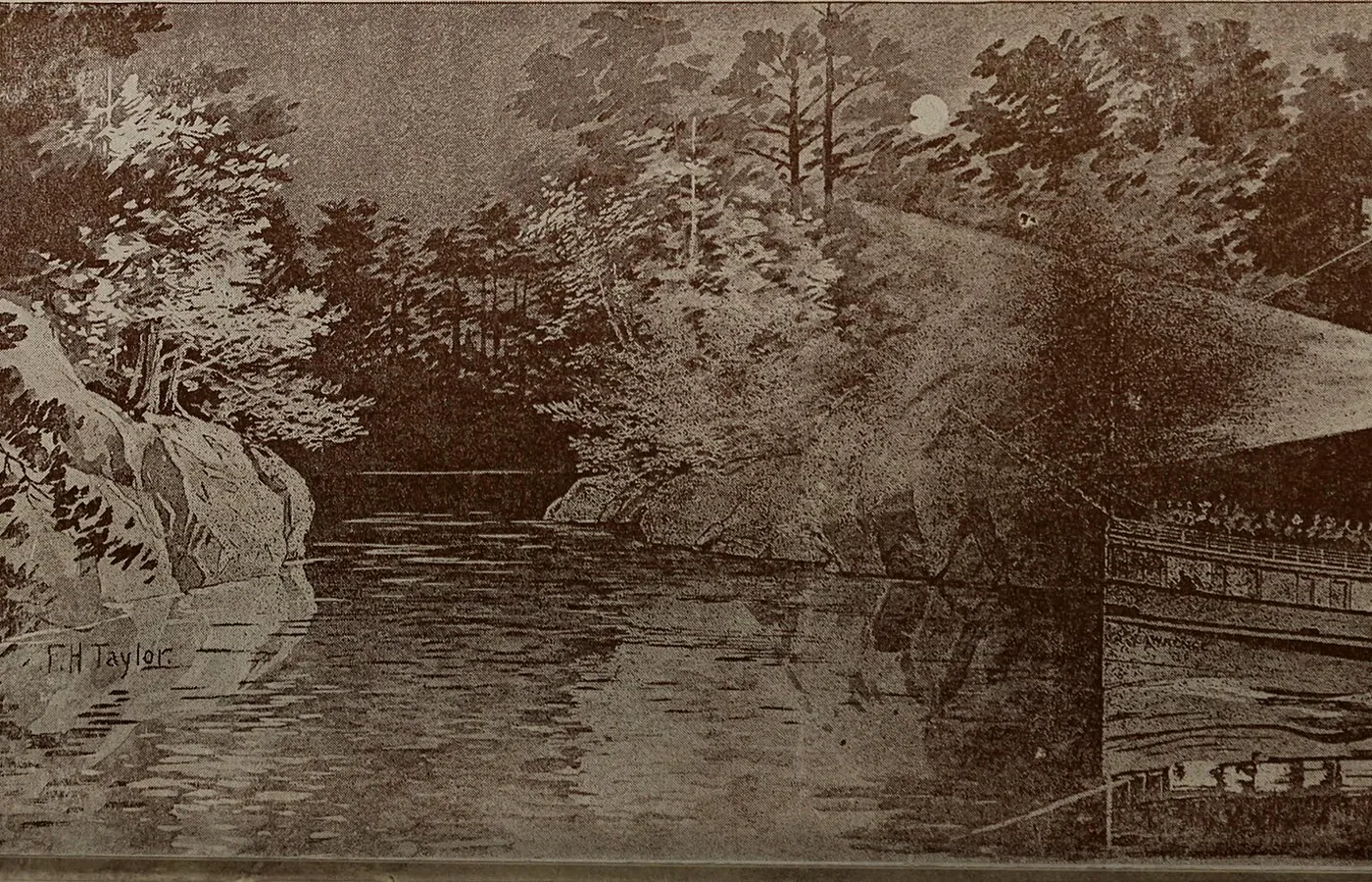 Photochrom of the excursion steamer New York among the Thousand Islands around 1902