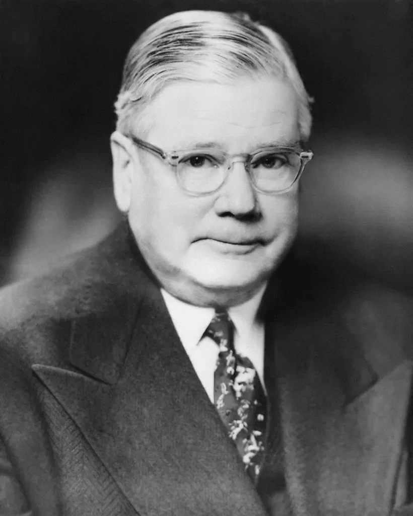 Portrait of Thomas M. Storke, the Santa Barbara newspaper publisher and civic booster who promoted the city for six decades