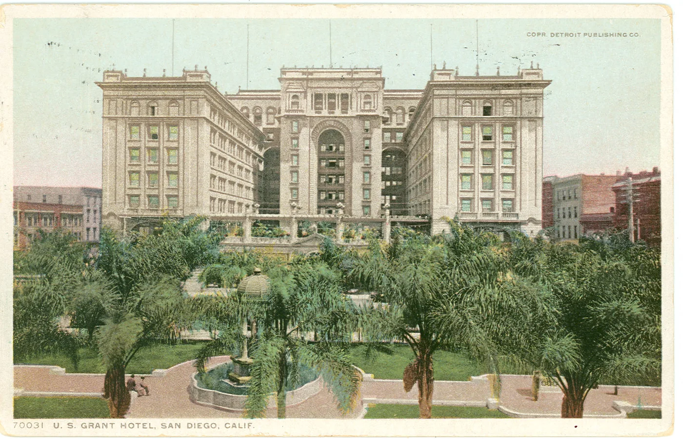 The U.S. Grant Hotel in downtown San Diego, opened 1910 on the site of Alonzo Horton's earlier Horton House hotel