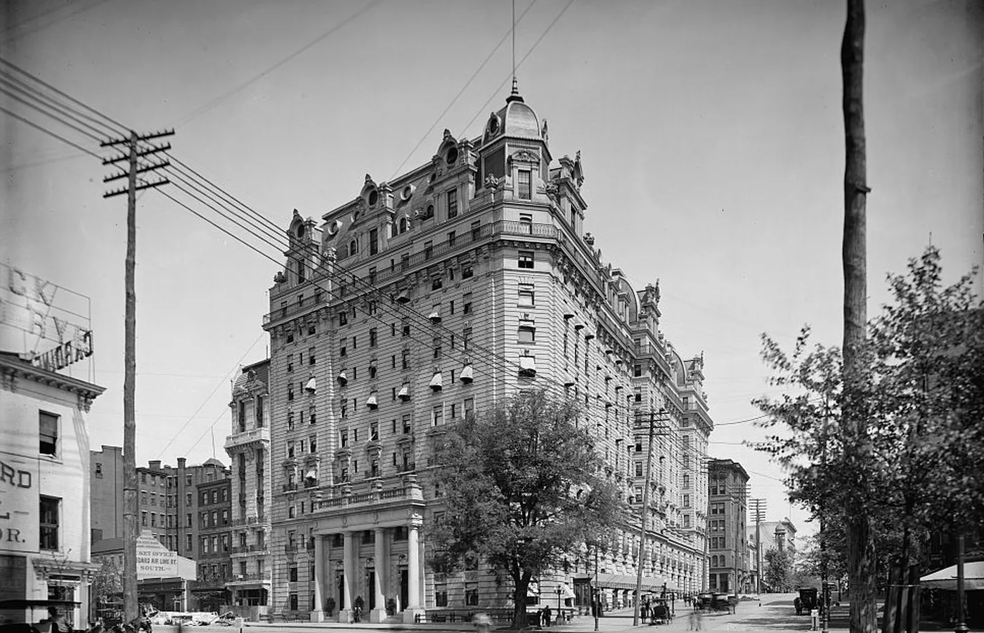 The New Willard Hotel on Pennsylvania Avenue in Washington, D.C., in a period photograph