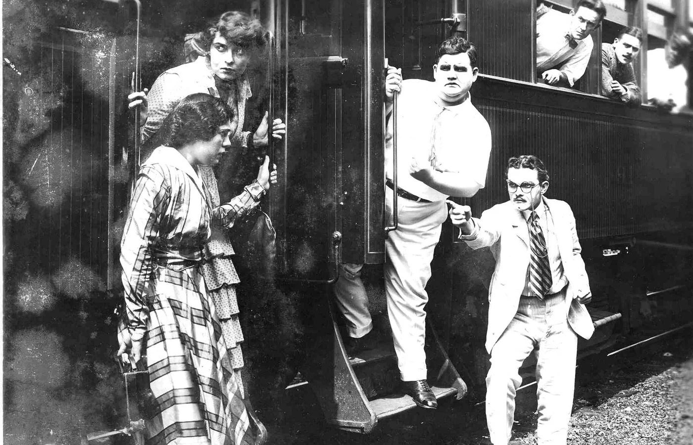 Production still from a 1915 Wharton Studio silent serial filmed in Ithaca, New York