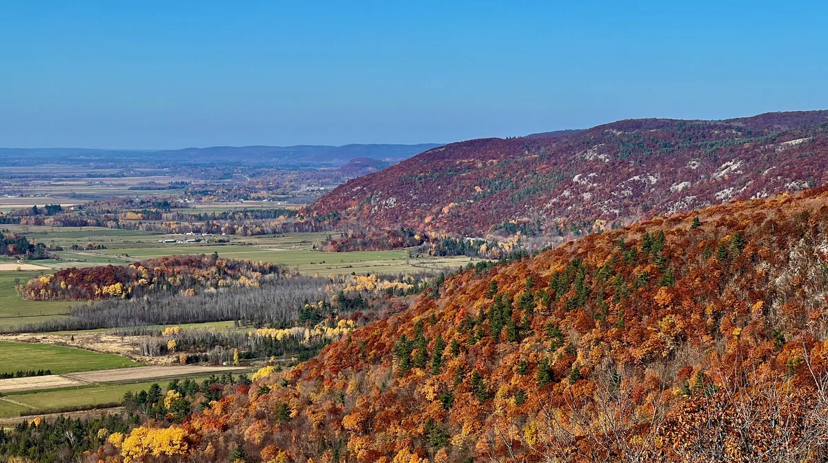 The Ottawa Valley in autumn from the Champlain Lookout in Gatineau Park, Quebec