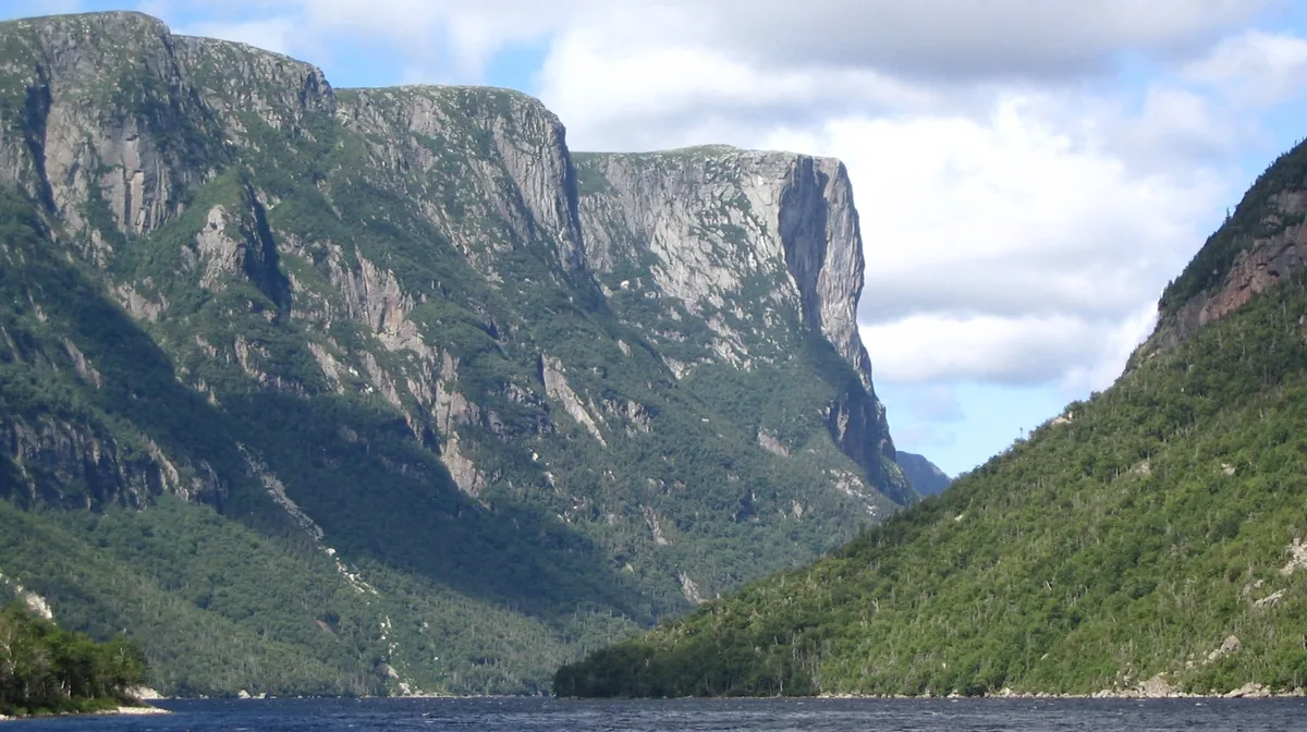 The cliffs of Western Brook Pond's gorge in Gros Morne National Park, Newfoundland