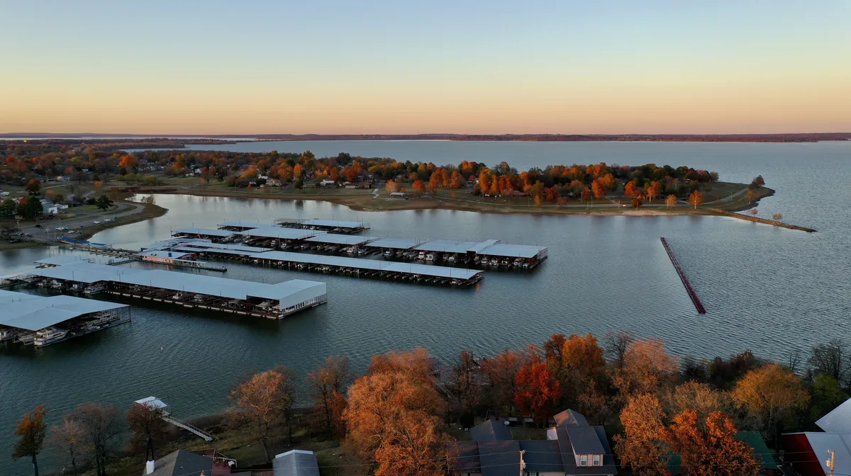 Eufaula Cove Marina on Lake Eufaula in the fall, Eufaula, Oklahoma