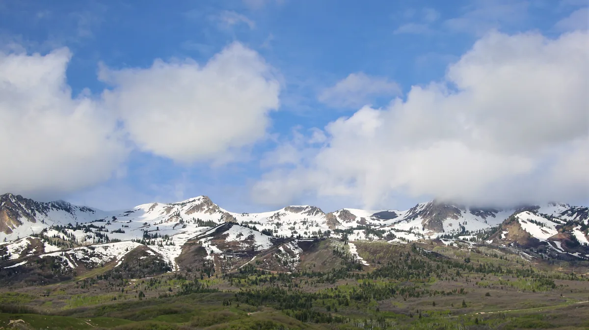 The peaks above Snowbasin in May, Ogden Valley, Utah
