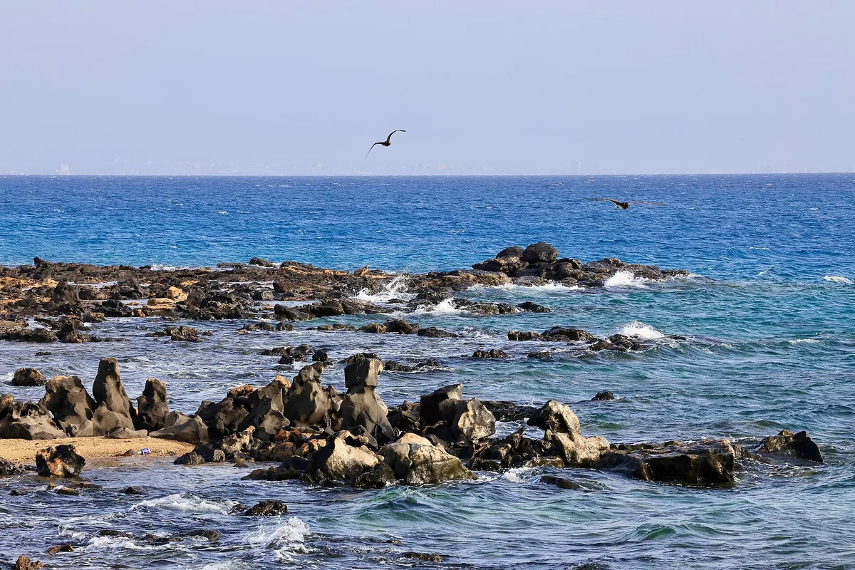 The Red Sea coast at Umluj, Saudi Arabia