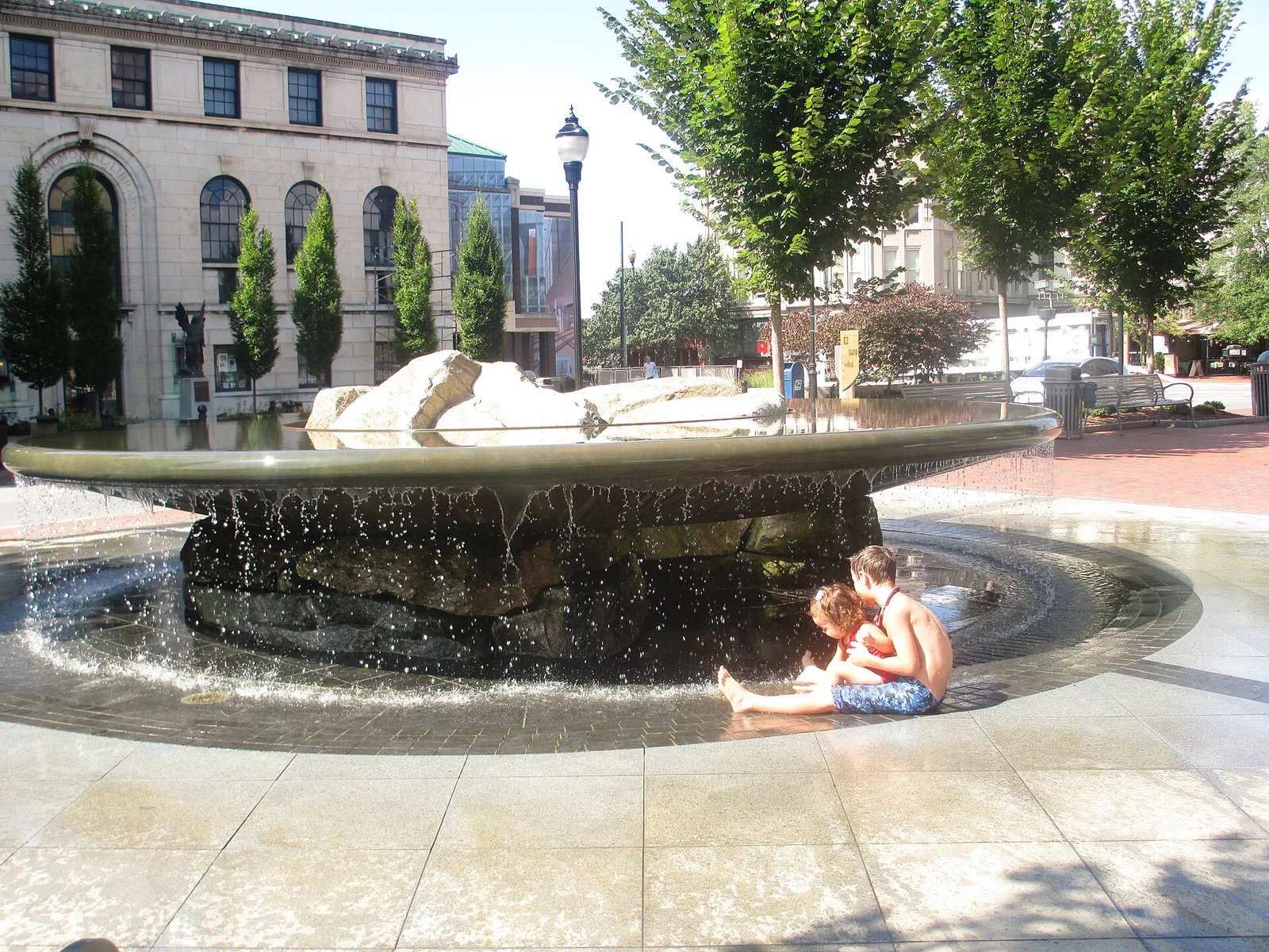 Fountain, downtown Asheville, NC IMG — Asheville airbnb marketing