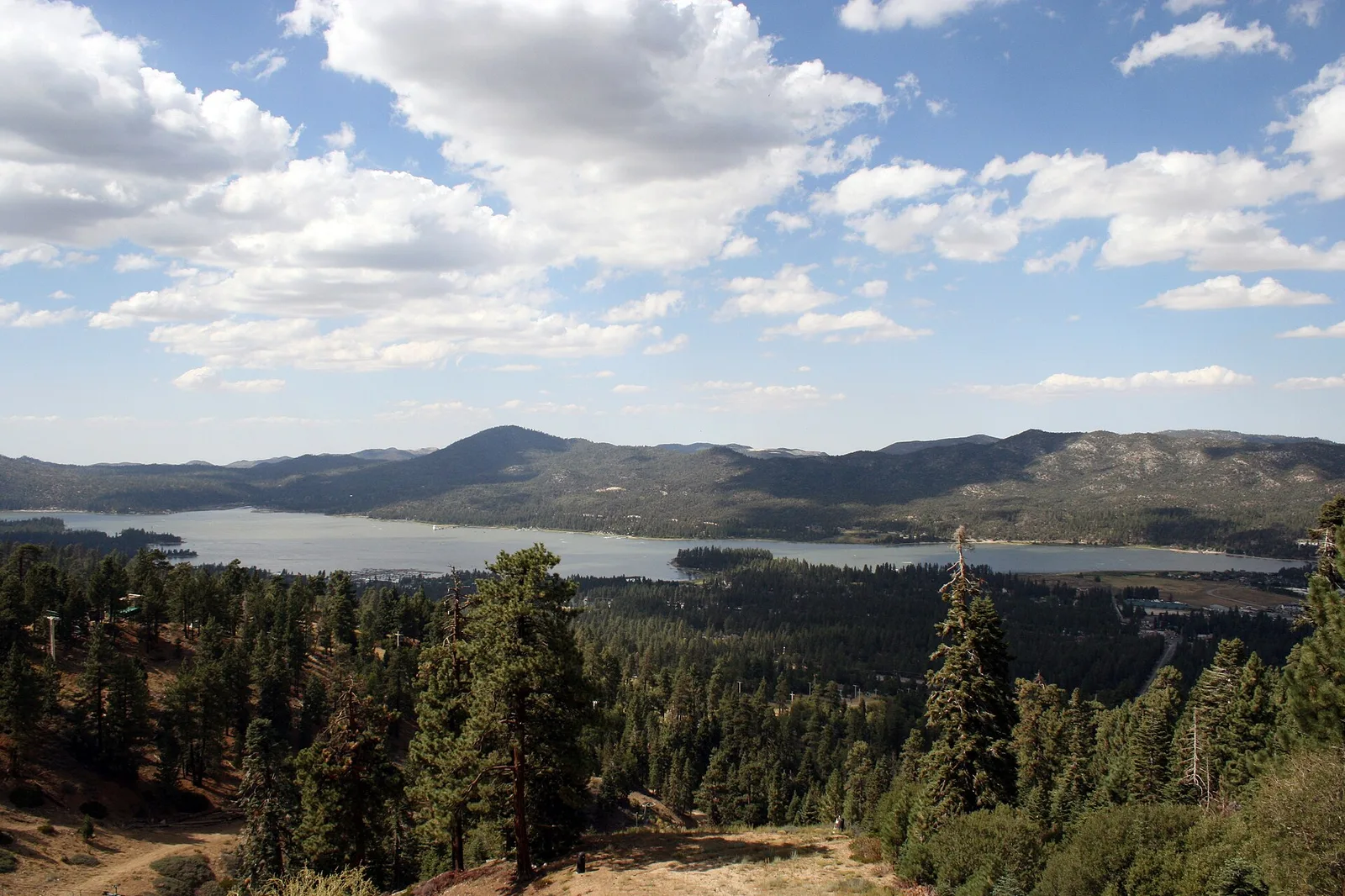 California Big Bear lake seen from ski resort — Big Bear Lake airbnb marketing