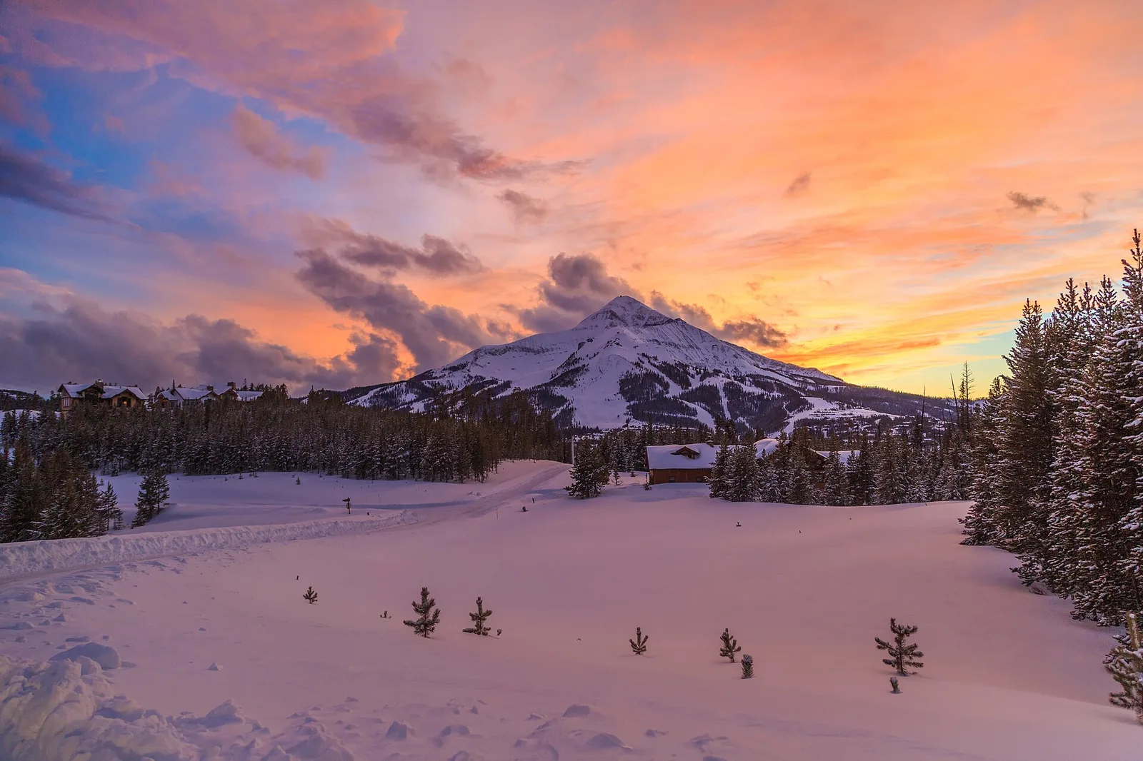 Lone Mountain Sunset — Big Sky airbnb marketing