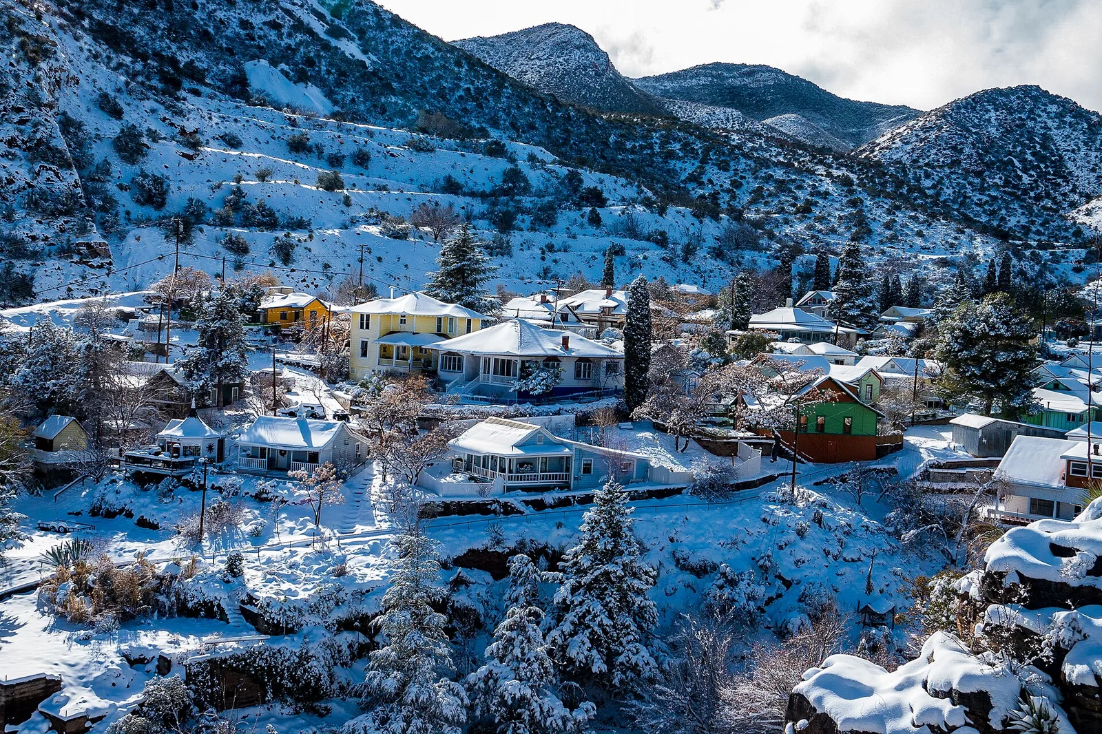 Bisbee in the snow — Bisbee airbnb marketing