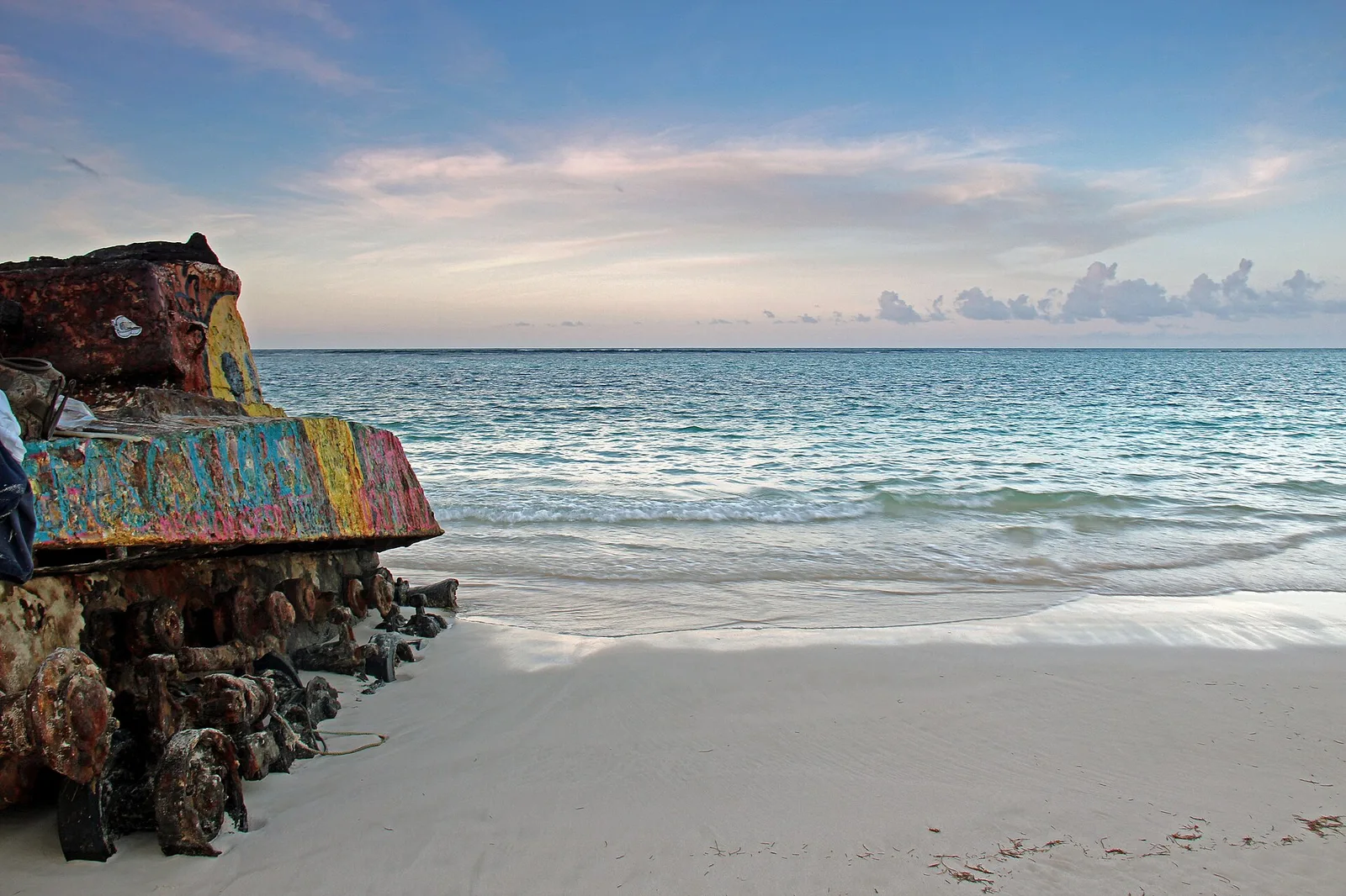 US military tank on Flamenco Beach, Culebra, Puerto Rico — Culebra airbnb marketing