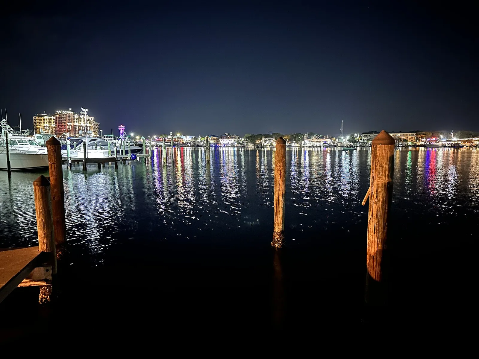 Destin, FL Harbor at Night — Destin airbnb marketing