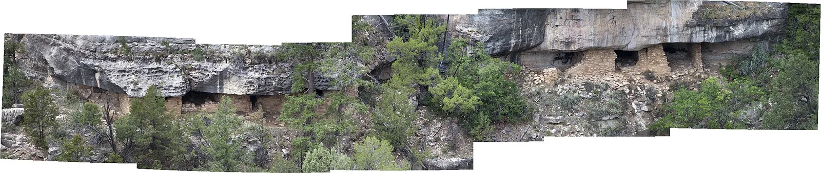 Panorama of the southern cliff dwellings at Walnut Canyon National Monument — Flagstaff airbnb marketing