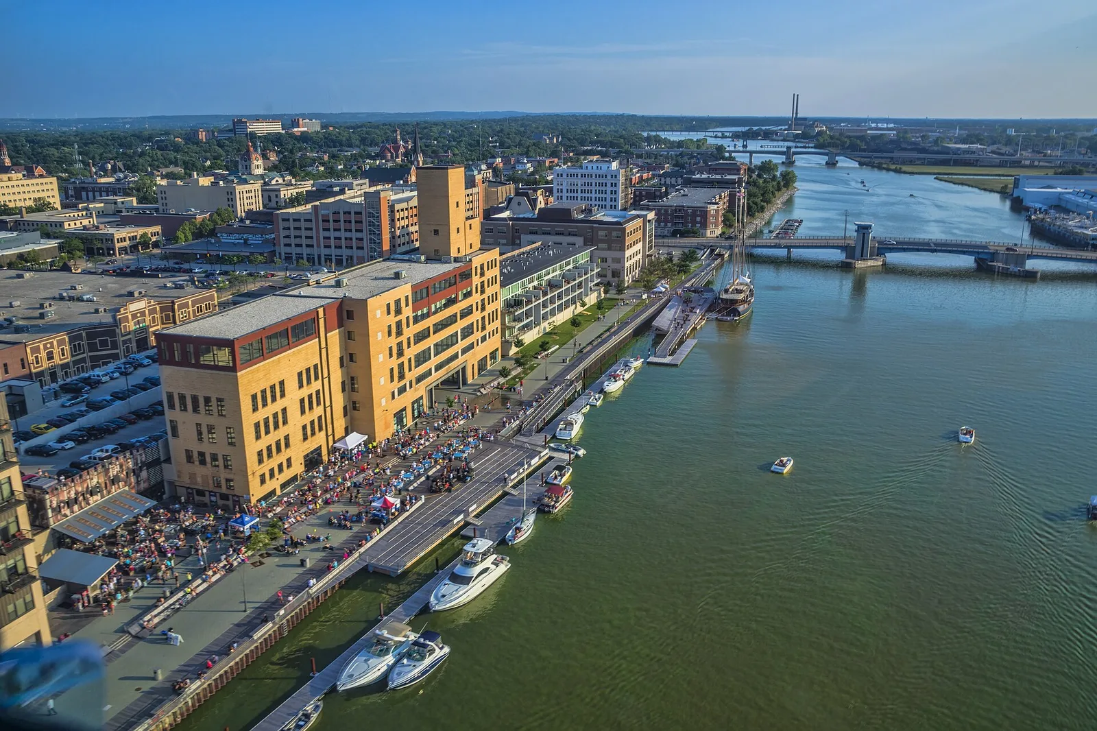 Downtown Green Bay CityDeck along the Fox River — Green Bay airbnb marketing