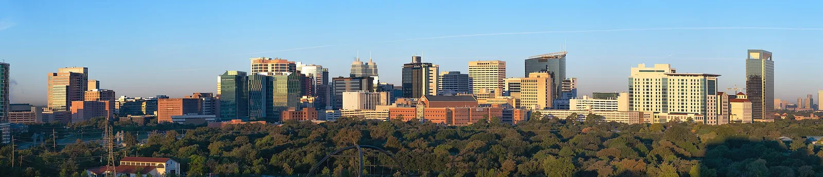 Skyline of the Texas Medical Center Houston, TX December — Houston airbnb marketing