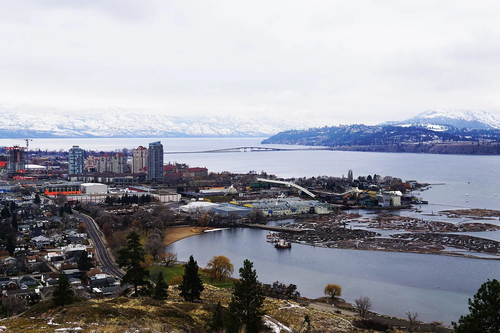 Kelowna from Knox Mountain, December — Kelowna airbnb marketing