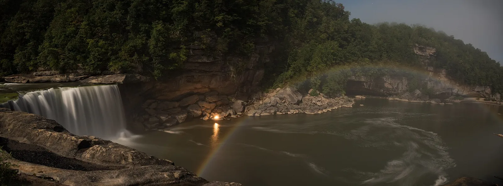 Cumberland Falls Moonbow panarama — Lake Cumberland airbnb marketing