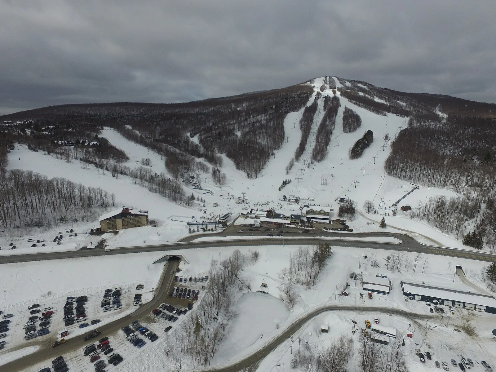 Bromley Mountain aerial — Manchester airbnb marketing