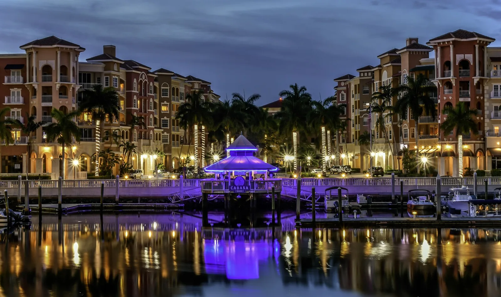 Night Time on Naples Bay — Naples & Marco Island airbnb marketing