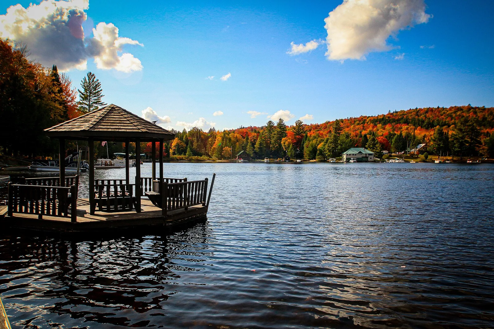 Big Moose Lake Gazebo Dock — Old Forge airbnb marketing
