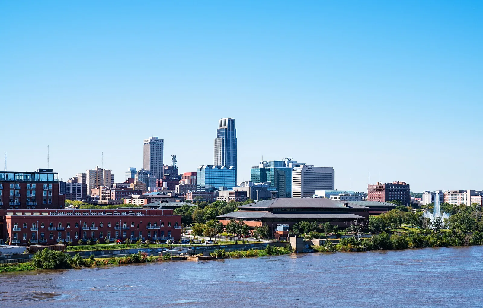 City of Omaha, Nebraska Skyline on the Missouri River — Omaha airbnb marketing