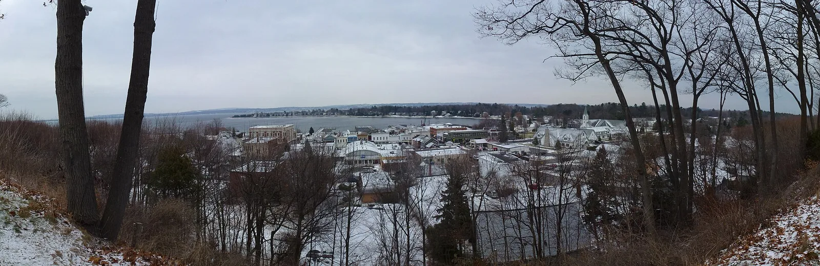 Harbor Springs Michigan view from Bluff in Winter — Petoskey airbnb marketing