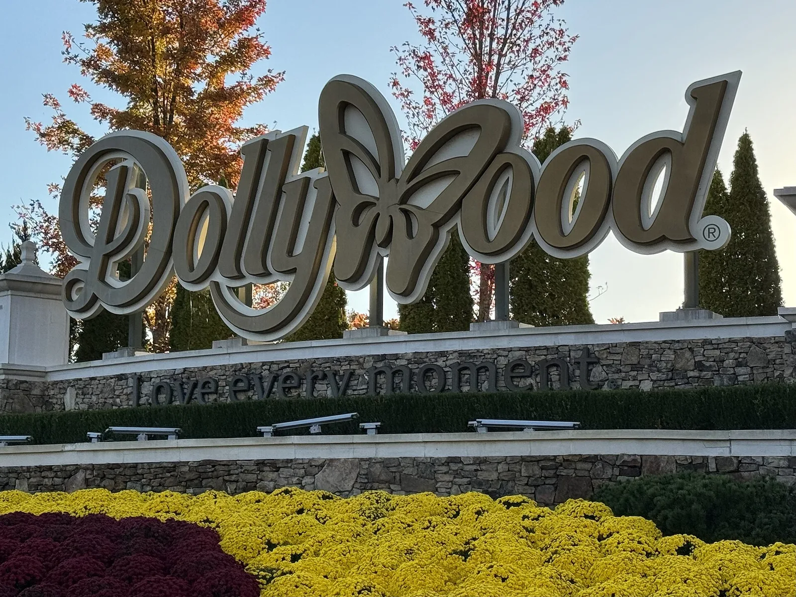 Dollywood sign October 2023 Sarah Stierch — Pigeon Forge airbnb marketing