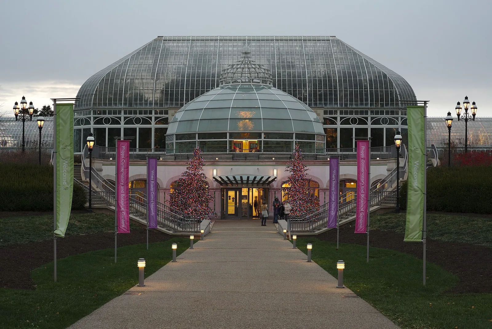 Phipps Conservatory Winter 2015 Welcome — Pittsburgh skyline