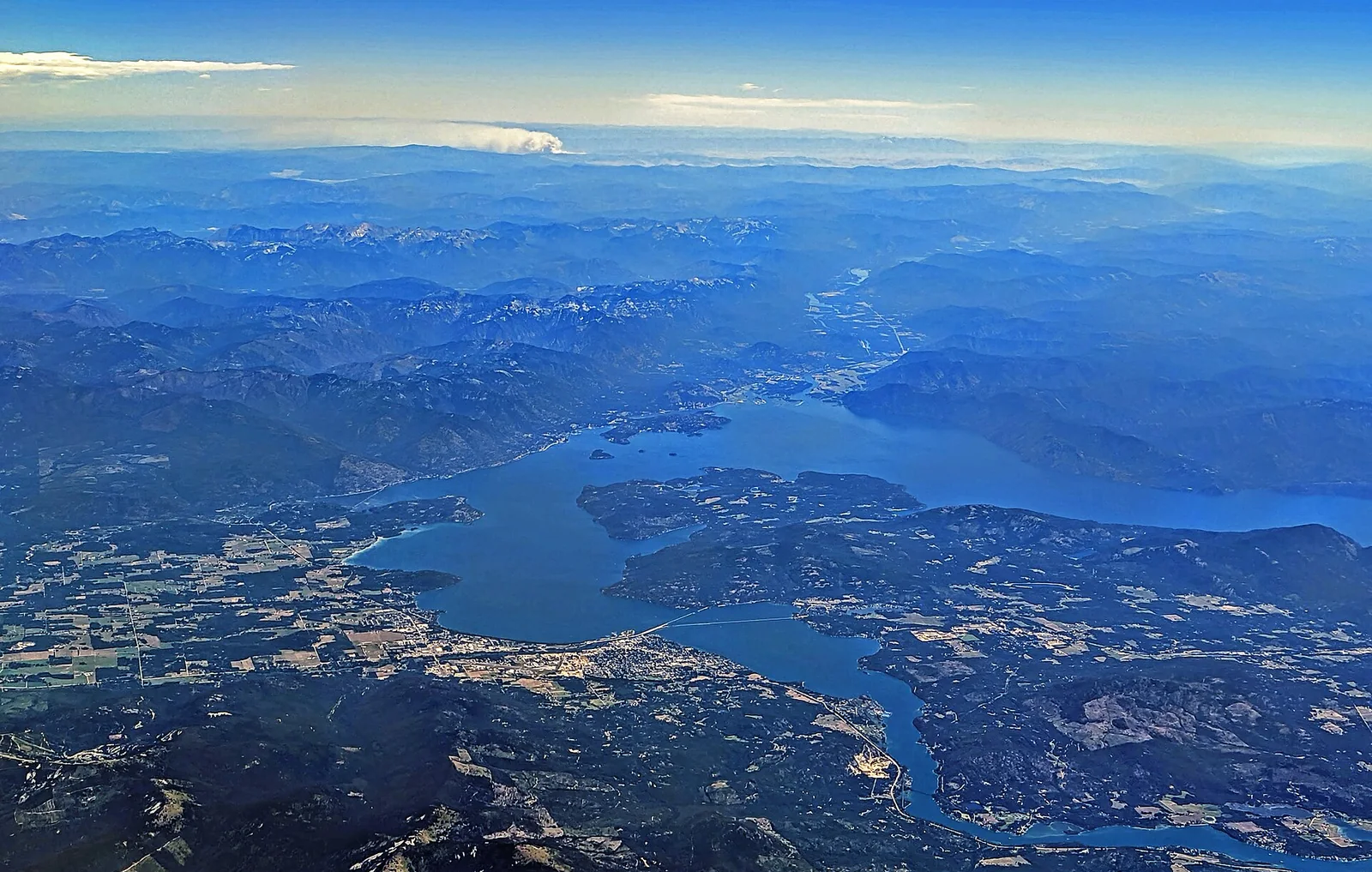 Sandpoint and Lake Pend Oreille from the air — Sandpoint airbnb marketing