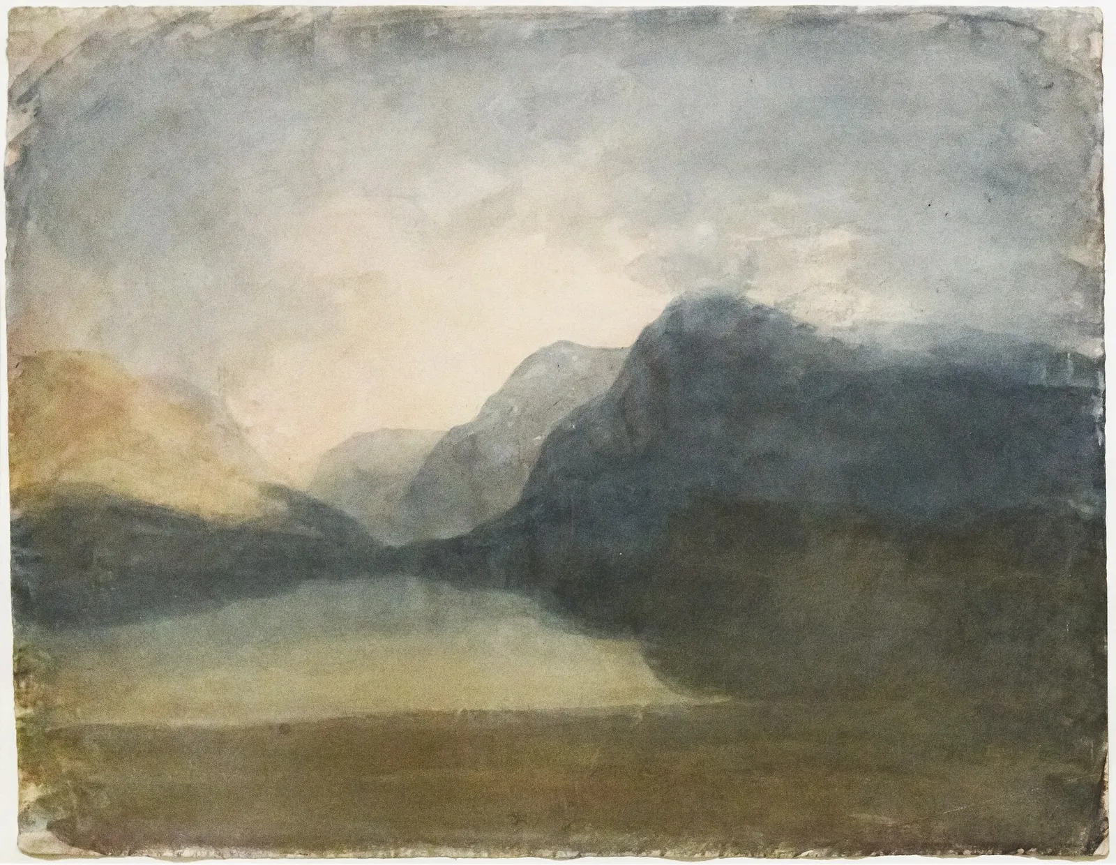 View across Llanberis Lake toward Snowdon c.1799 1800 William Turner Tate Britain — Snowdonia airbnb marketing