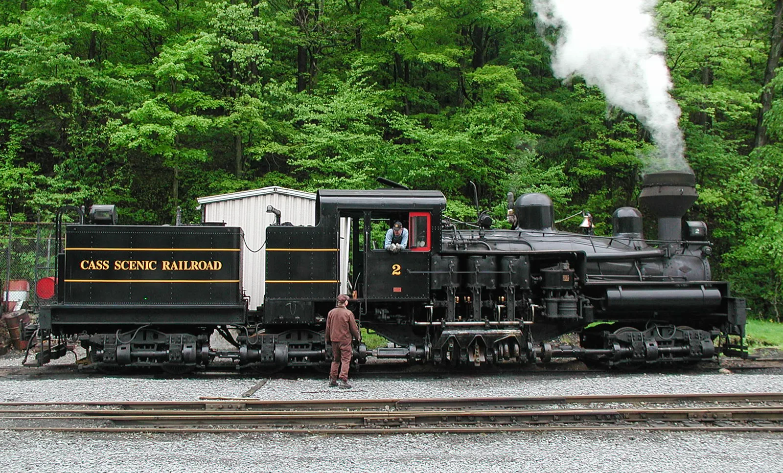 2003 05 16 Cass RR Shay Engine, Cass, WV USA — Snowshoe airbnb marketing