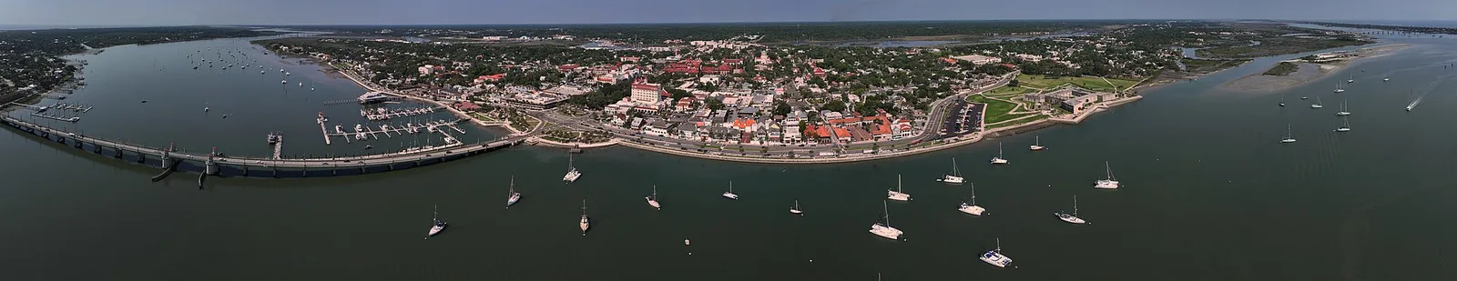 Aerial panorama of St. Augustine, FL 2025 05 20 — St. Augustine airbnb marketing