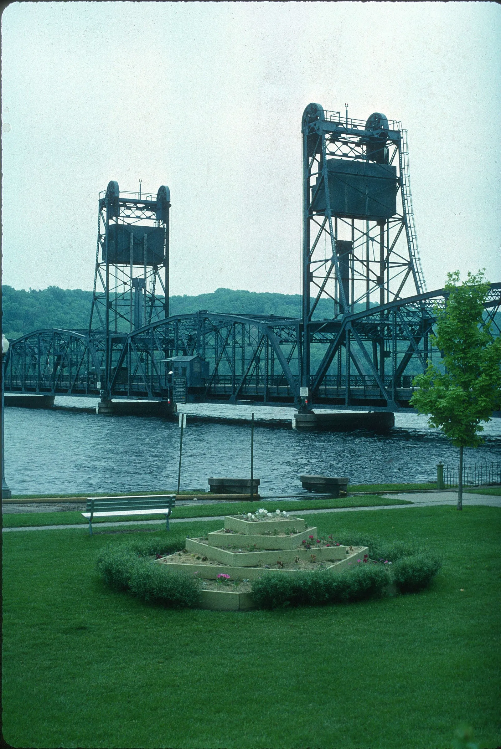 Fountain in Lowell Park near the Stillwater Lift Bridge, Stillwater, Minnesota DPLA 350de7bb19cd41a119d5ee00bb5bc34f — Stillwater airbnb marketing