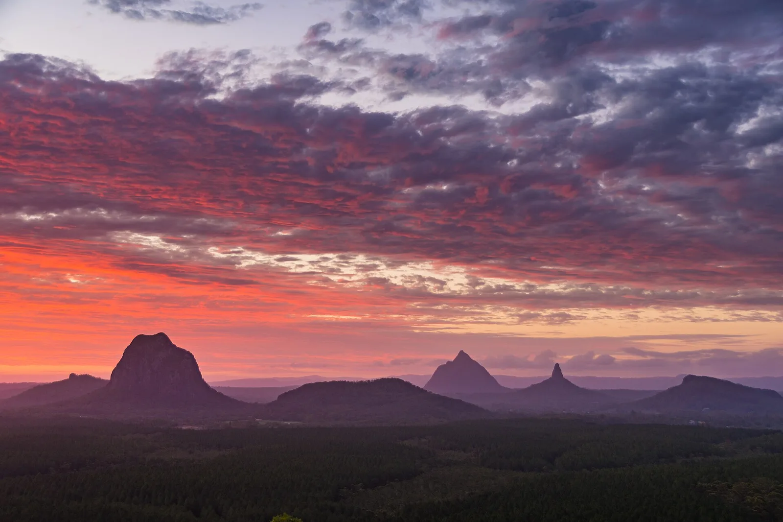 Glass House Sunset view — Sunshine Coast airbnb marketing
