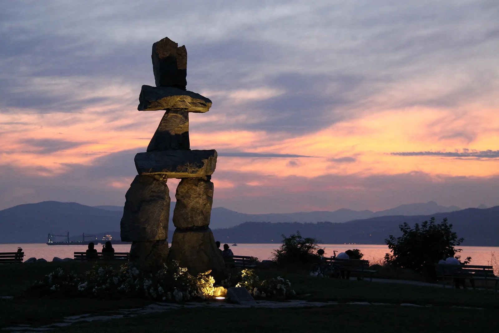 Inukshuk at English Bay — Vancouver airbnb marketing