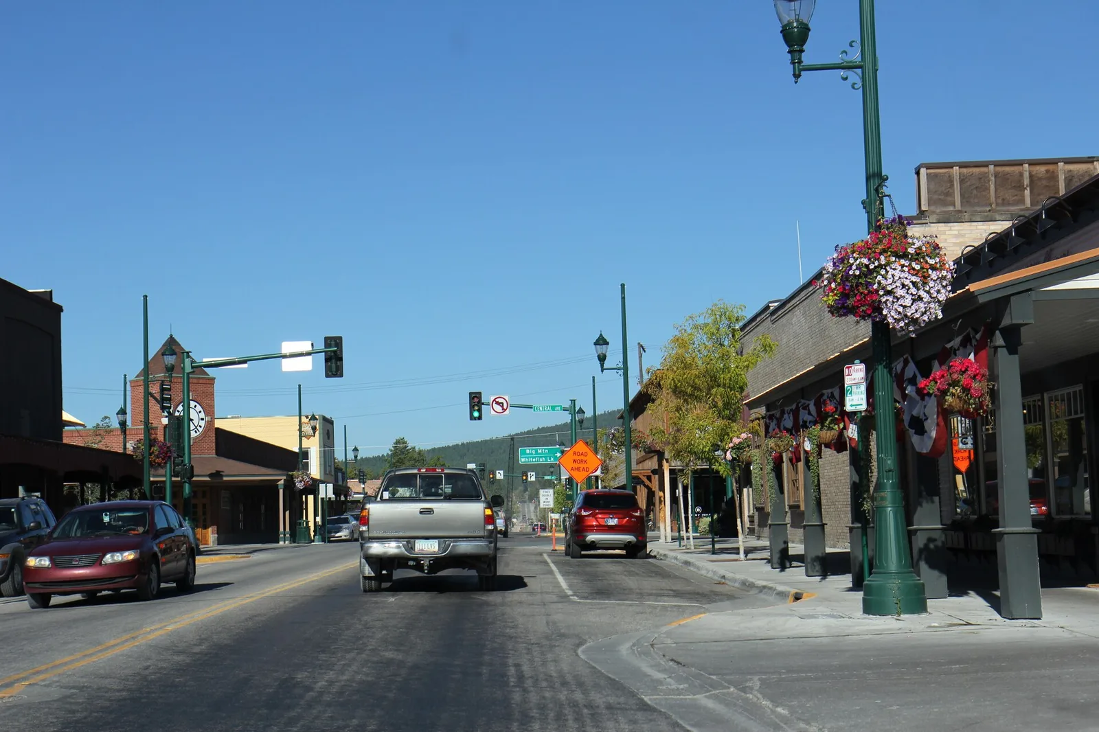 Whitefish Montana Downtown Looking North US93 — Whitefish airbnb marketing