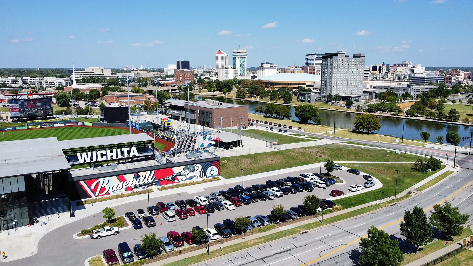 Downtown Wichita, Riverfront Stadium — Keeper of the Plains Wichita