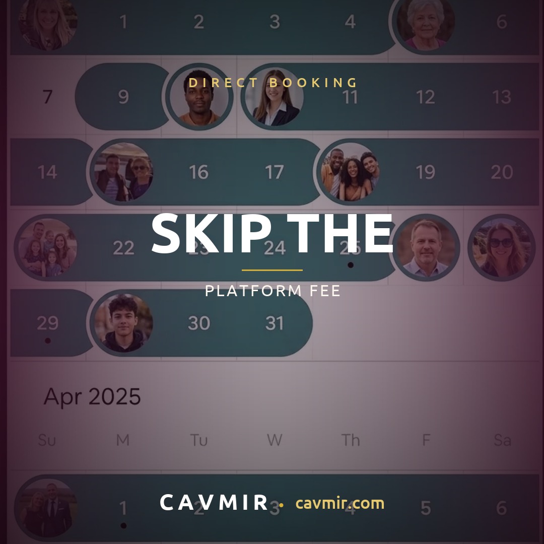Cavmir Instagram post — direct booking, skip the platform fee