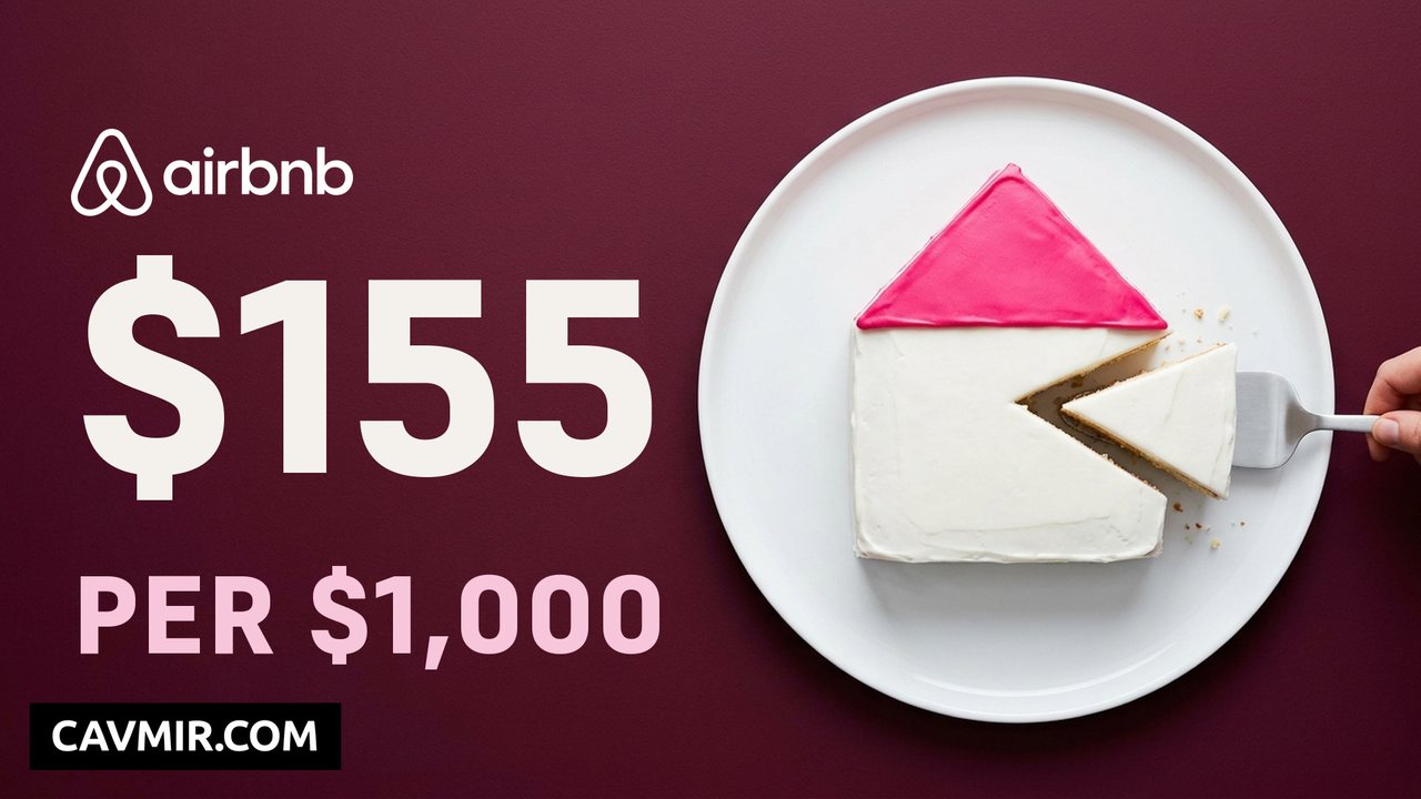 Cover of the Cavmir video Airbnb Host Fee 15.5%